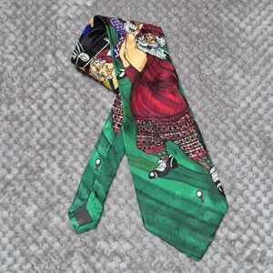 Addiction Santa 100% Silk Necktie Elf Golf Novelty Tie Stylish Pointed Christmas